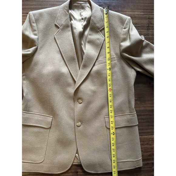 Vintage 1980s Bellamin 100% Pure Wool Camel Blazer Men’s 44 R• USA Made - Picture 8 of 14